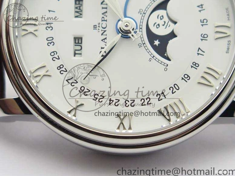 0416 FreshLook Villeret 6654 SS Complicated Function OMF 1:1 Best Edition White Dial On Brown Leather Strap A 8119